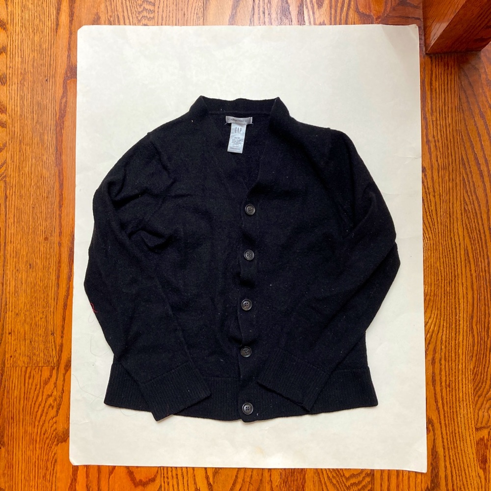 Gap black sweater button down merino wool